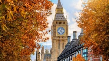 Westminster, London, in autumn.