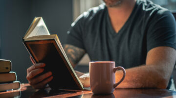 A man reading a book